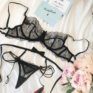 Conjunto de Lingerie Renda Preta