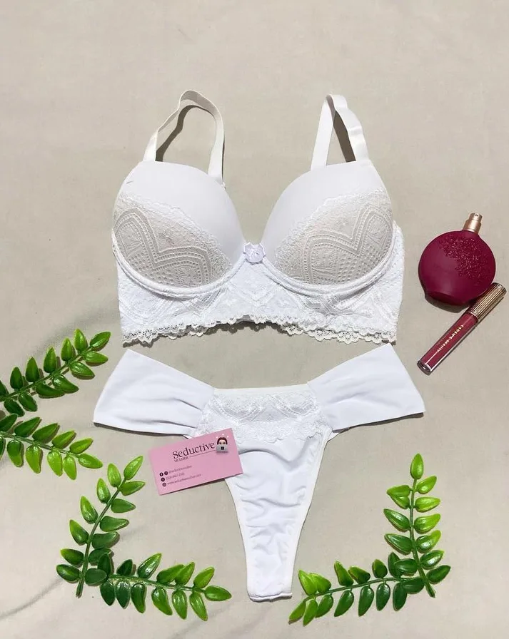 Conjunto de Lingerie Renda Branca