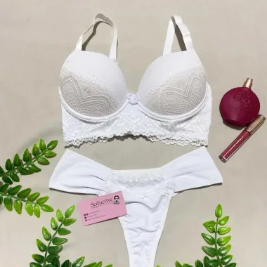 Conjunto de Lingerie Renda Branca